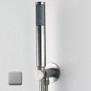 Sortie murale avec support en acier inoxydable Nobu Acier satiné - BOSSINI INC002075