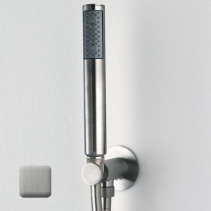 Sortie murale avec support en acier inoxydable Nobu Acier satiné - BOSSINI INC002075