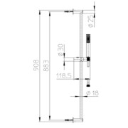 Ensemble barre de douche en inox avec douchette et flexible Nobu chromé - BOSSINI IND002P030