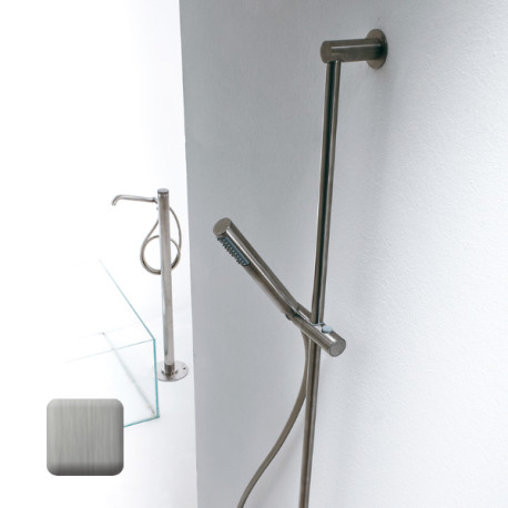 Ensemble barre de douche en inox avec douchette et flexible Nobu Acier Satiné - BOSSINI IND002P075