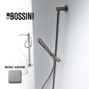 Ensemble barre de douche en inox avec douchette et flexible Nobu Acier Satiné - BOSSINI IND002P075