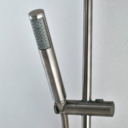 Ensemble barre de douche en inox avec douchette et flexible Nobu Acier Satiné - BOSSINI IND002P075