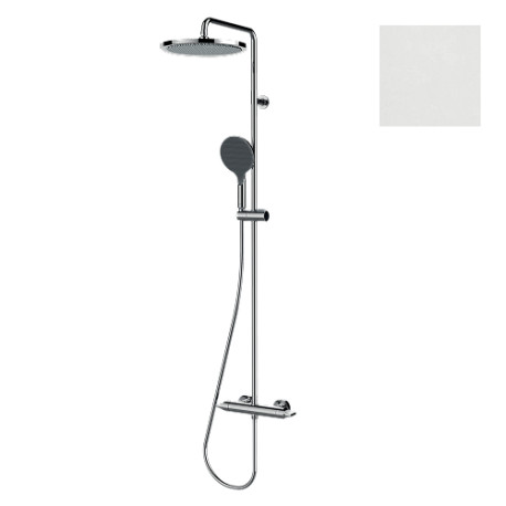 Mitigeur kit colonne de douche murale thermostatic blanc mat Apice - Bossini L10505045