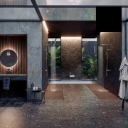 Mitigeur kit colonne de douche murale thermostatic noir mat Apice - Bossini L10505073