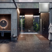 Mitigeur kit colonne de douche murale thermostatic nickel satiné Apice - Bossini L10505094