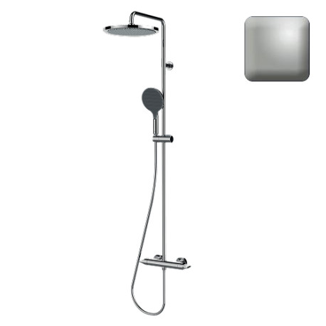 Mitigeur kit colonne de douche murale thermostatic nickel satiné Apice - Bossini L10505094