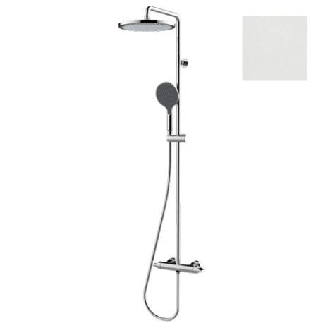 Mitigeur kit colonne de douche murale blanc mat Apice - Bossini L10506045