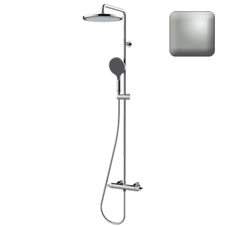 Mitigeur kit colonne de douche murale nickel satiné Apice - Bossini L10506094