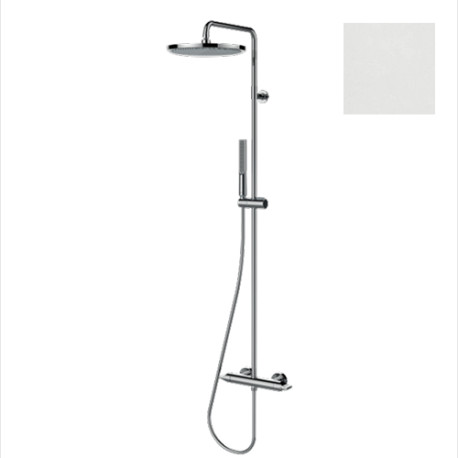 Mitigeur kit colonne de douche murale blanc mat thermostatique Apice - Bossini L10507045