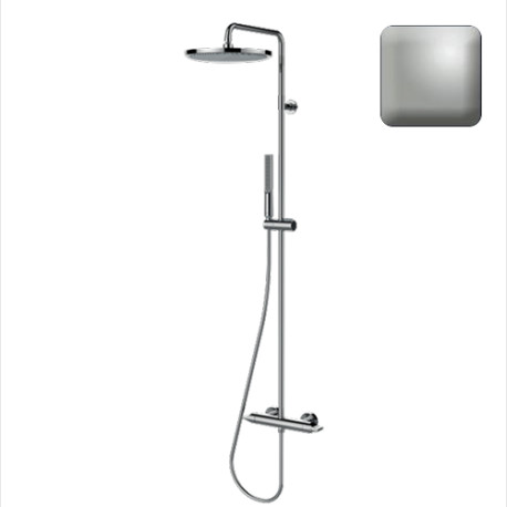 Mitigeur kit colonne de douche murale nickel satiné thermostatique Apice - Bossini L10507094