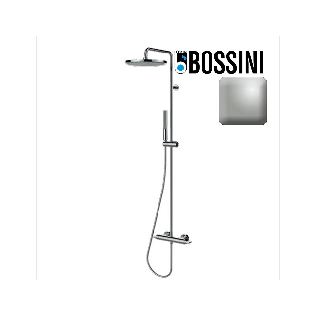 Mitigeur kit colonne de douche murale nickel satiné thermostatique Apice - Bossini L10507094
