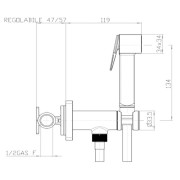 Ensemble mitigeur progressif avec flexible et douchette CUBE-BRASS chromé - BOSSINI E38003030