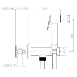 Ensemble mitigeur progressif avec flexible et douchette CUBE-BRASS blanc mat - BOSSINI E38003045