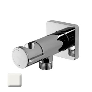 Ensemble mitigeur progressif avec flexible et douchette CUBE-BRASS blanc mat - BOSSINI E38003045