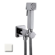 Ensemble mitigeur progressif avec flexible et douchette CUBE-BRASS blanc mat - BOSSINI E38003045