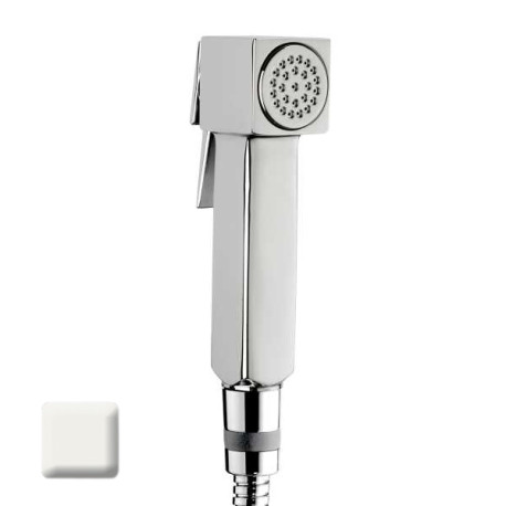 Ensemble mitigeur progressif avec flexible et douchette CUBE-BRASS blanc mat - BOSSINI E38003045