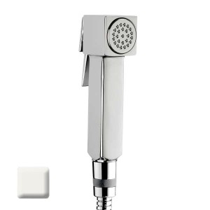 Ensemble mitigeur progressif avec flexible et douchette CUBE-BRASS blanc mat - BOSSINI E38003045