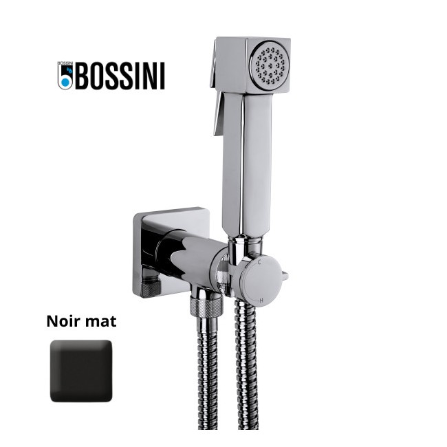 Ensemble mitigeur progressif avec flexible et douchette CUBE-BRASS noir mat - BOSSINI E38003073