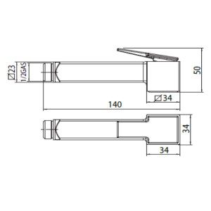 Douchette d’arrêt WC CUBE Brass nickel satiné - Bossini B00475094