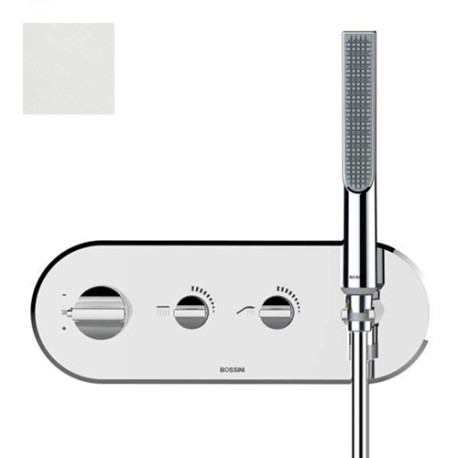 Partie externe mitigeur thermostatique mural bain douche blanc mat Apice - Bossini Z00523045