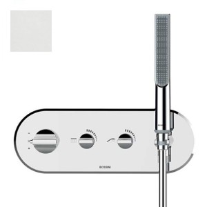 Partie externe mitigeur thermostatique mural bain douche blanc mat Apice - Bossini Z00523045