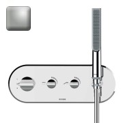 Partie externe mitigeur thermostatique mural bain douche nickel satiné Apice - Bossini Z00523094