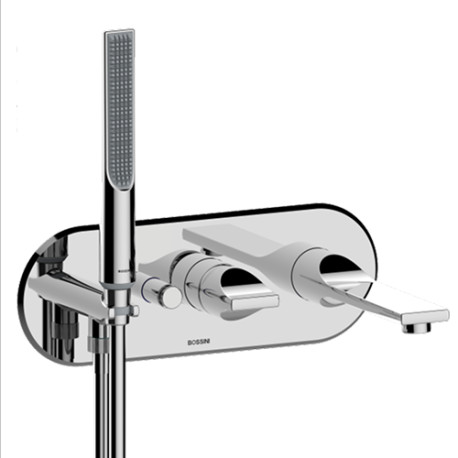 Partie externe mitigeur monocommande mural bain douche chromé Apice - Bossini Z00555030