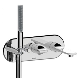 Partie externe mitigeur monocommande mural bain douche chromé Apice - Bossini Z00555030