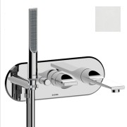 Partie externe mitigeur monocommande mural bain douche blanc mat Apice - Bossini Z00555045