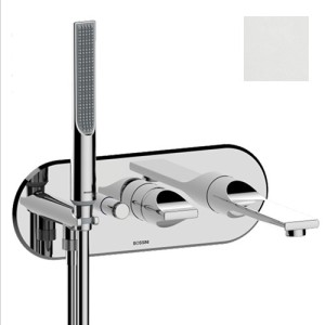 Partie externe mitigeur monocommande mural bain douche blanc mat Apice - Bossini Z00555045