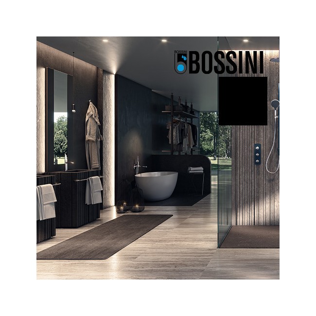 Partie externe mitigeur monocommande mural bain douche noir mat Apice - Bossini Z00555073