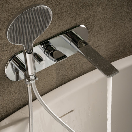 Partie externe mitigeur monocommande mural bain douche chromé Apice - Bossini Z00557030