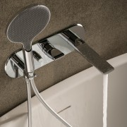 Partie externe mitigeur monocommande mural bain douche chromé Apice - Bossini Z00557030