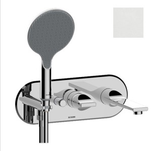 Partie externe mitigeur monocommande mural bain douche blanc mat Apice - Bossini Z00557045