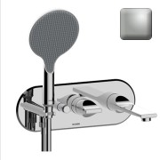 Partie externe mitigeur monocommande mural bain douche nickel satiné Apice - Bossini Z00557094