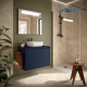 Ensemble meuble et plan de salle de bain 2 Portes Noja 800 Blue Satin - SALGAR 105555