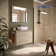 Ensemble meuble et plan de salle de bain 2 Portes Noja 800 Chêne Naturel - SALGAR 105558