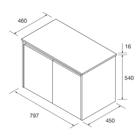 Ensemble meuble et plan de salle de bain 2 Portes Noja 800 Chêne Naturel - SALGAR 105558