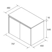 Ensemble meuble et plan de salle de bain 2 Portes Noja 800 Chêne Naturel - SALGAR 105558