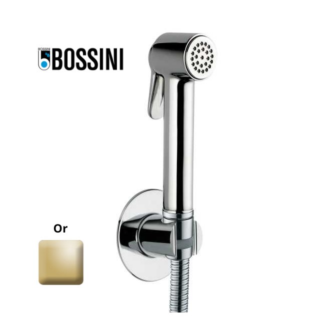 Ensemble douchette avec support et flexible en laiton 125 cm Paloma-Brass or - Bossini CA2001B021