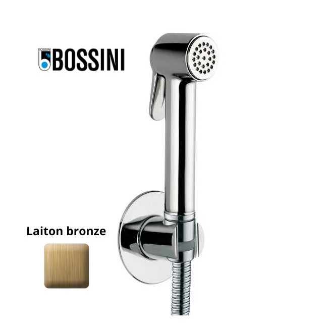 Ensemble douchette avec support et flexible en laiton 125 cm Paloma-Brass laiton antique - Bossini CA2001B022