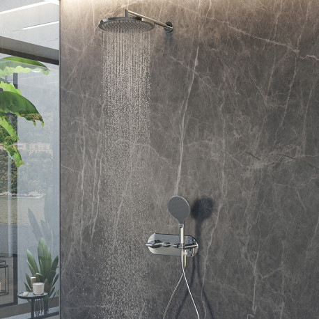 Pomme de tête ø 280 mm en ABS avec rotule et diffuseur Apice - Bossini I00430030