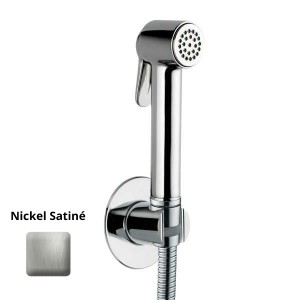 Ensemble douchette avec support et flexible en laiton 125 cm Paloma-Brass Nickel satiné - Bossini CA2001B094