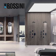 Pomme de tête ø 280 mm en ABS avec rotule et diffuseur noir mat Apice - Bossini I00430073