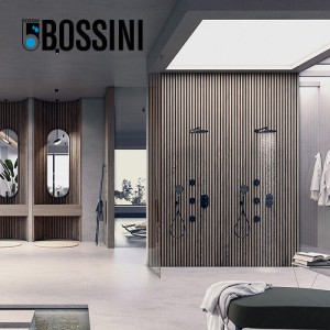 Pomme de tête ø 280 mm en ABS avec rotule et diffuseur noir mat Apice - Bossini I00430073