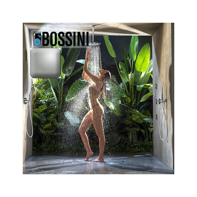 Pomme de tête ø 280 mm en ABS avec rotule et diffuseur nickel satiné Apice - Bossini I00430094