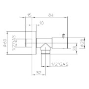 Robinet d’arrêt avec tête à disques en céramique ½’’M or - BOSSINI E57500021