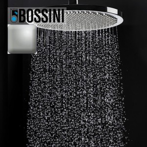 Ensemble pomme de tête douche 280mm bras à angle nickel satiné Apice - Bossini H70430H094
