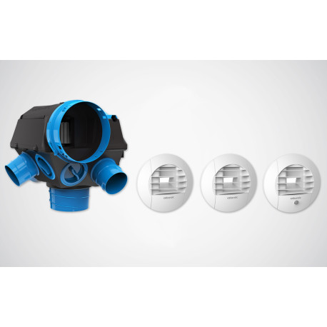 Groupe Hygrocosy VMC hygroréglable 6 sanitaires - Atlantic 412291