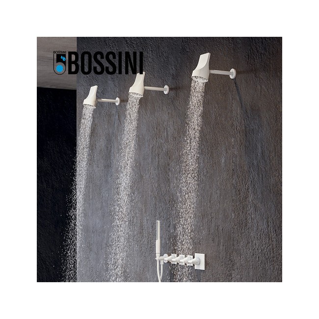 Set pomme de tête 100mm orientable blanc mat Apice Spot - Bossini HH1000045